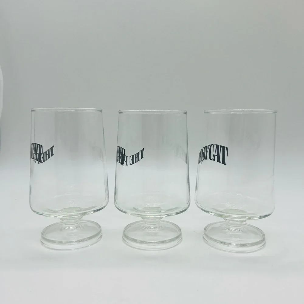 THE PUSSYCAT SET OF 3 VINTAGE 1972 EARLY TIMES KENTUCKY BAR WARE